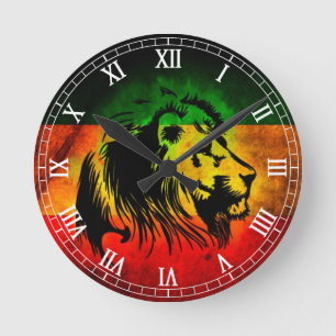 Horloge Ronde Lion de reggae de Cori Reith Rasta