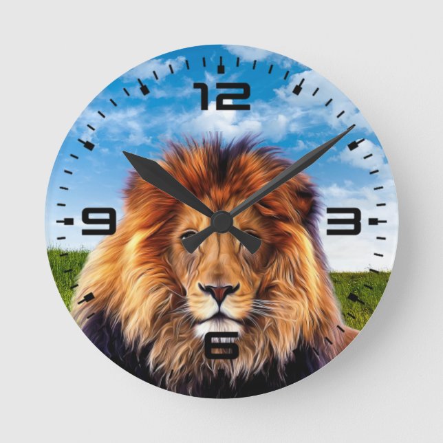 Horloge Ronde Lion le roi de la forêt (Recto)