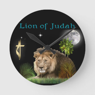 Horloge Ronde Lion of Judah Christian toxits and clothing