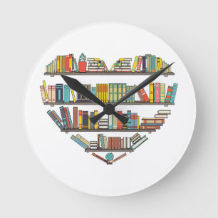 Horloge Ronde Livres cool Lecture Hommes Femmes Livre Lover Lite