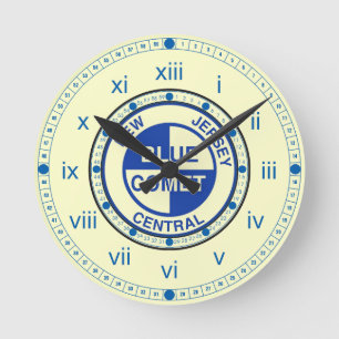 Horloge Ronde Logo bleu central de train de comète de New Jerse