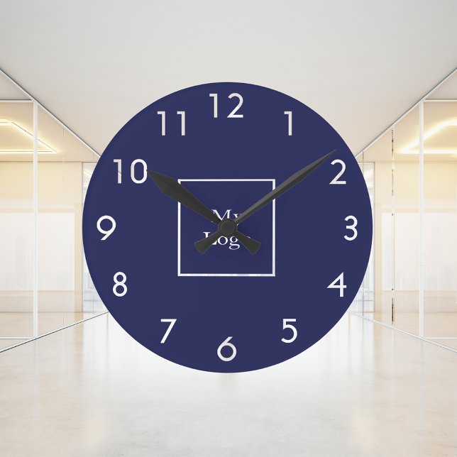 Horloge Ronde logo commercial bleu marine (Créateur téléchargé)