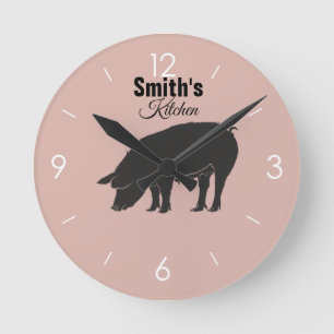 Horloge Ronde Logo de Custom Personalized Kitchen Vintage