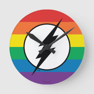 Horloge Ronde Logo de Flash Rainbow