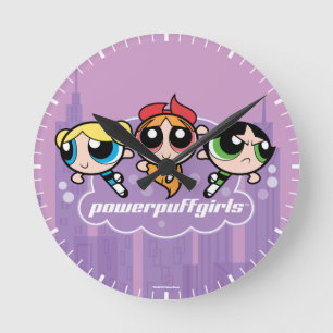 Horloge Ronde Logo de l'équipe de Powerpuff