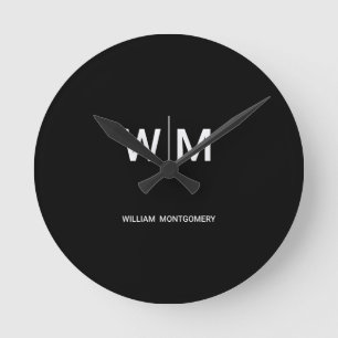 Horloge Ronde Logo de marque noire Entreprise