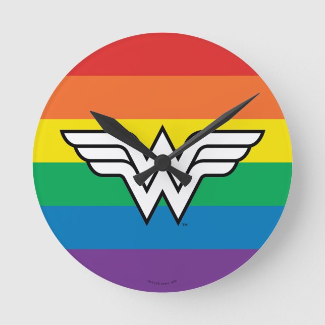 Horloge Ronde Logo Wonder Woman Rainbow (Recto)