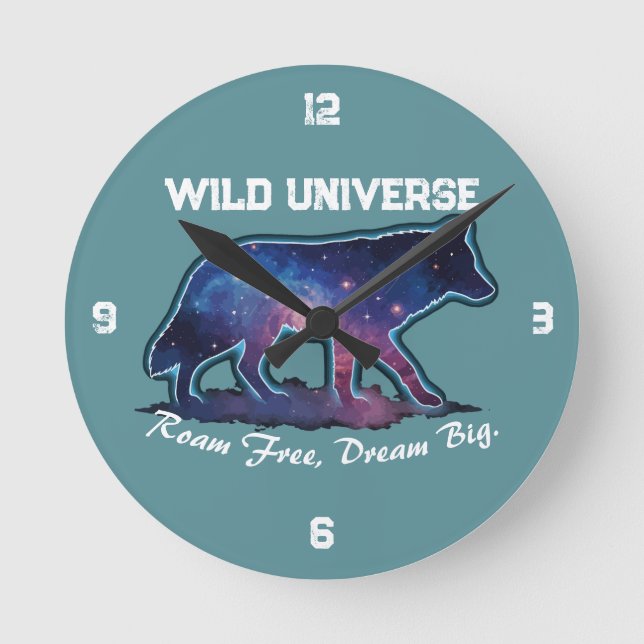 Horloge Ronde Lone Galaxy Wolf Silhouette (wild universe) -  (Recto)