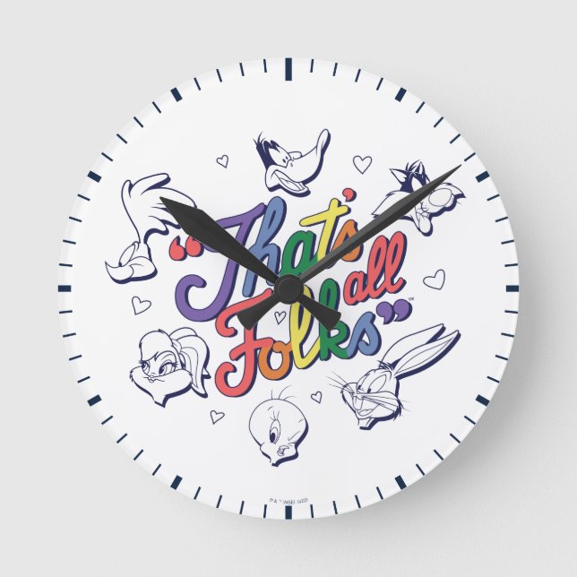Horloge Ronde LOONEY TUNES™ - That's All Folks ! Pride Badge (Recto)