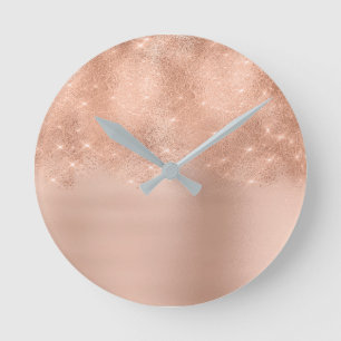 Horloge Ronde L'or rose de parties scintillantes scintillantes