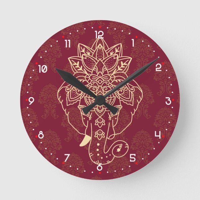 Horloge Ronde Lord Ganesh, image belle et croustillante (Recto)