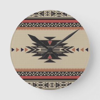 Horloge Ronde L'os, noir, se rouillent style indien