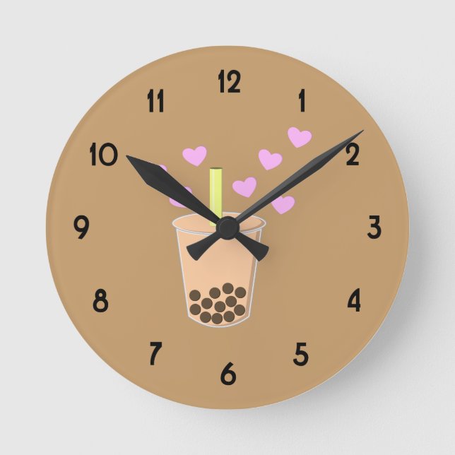 Horloge Ronde Love Bubble Tea (Recto)