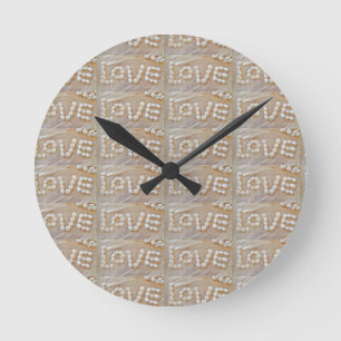 Horloge Ronde Love Heart Sea Shell Beach Hearts Seashells été