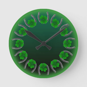 Horloge Ronde Lucky Clock St. Patrick's Lucky Charm Wall Clock
