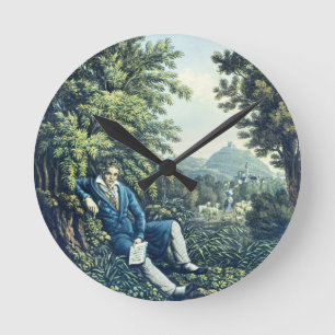 Horloge Ronde Ludwig van Beethoven par une rivière (engravin