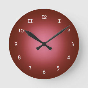 Horloge Ronde Lumière blanche sur rouge