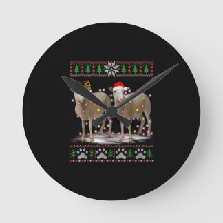 Horloge Ronde Lumières des arbres de Noël des moutons | Cadeau a