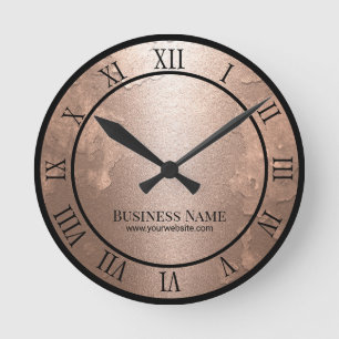 Horloge Ronde Lune dorée Rose moderne Astronomie Vintage 