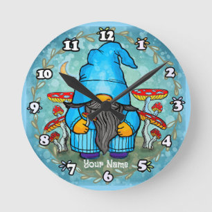 Horloge Ronde Lutin bleu