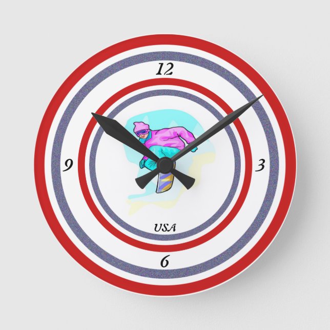 Horloge Ronde Luv to Snowboard (Recto)