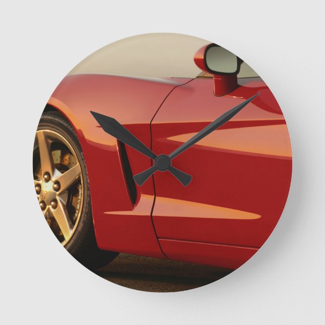 Horloge Ronde Ma Corvette rouge (Recto)