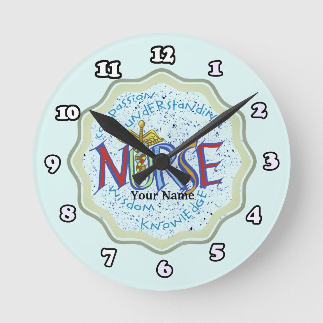 Horloge Ronde Ma devise d'infirmière (Recto)