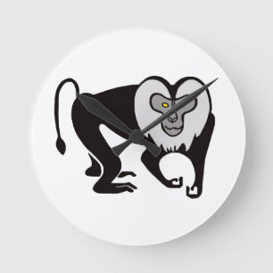 Horloge Ronde MACAQUE à queue de lion - Faune - Animaux sauvages