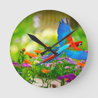 Horloge Ronde Macaw Parrot