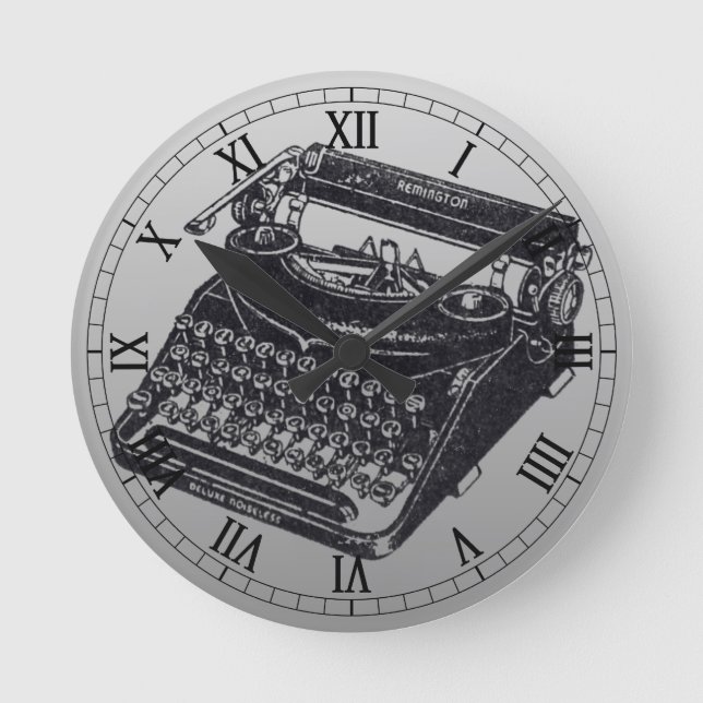 Horloge Ronde Machine à écrire de luxe sans bruit (Recto)
