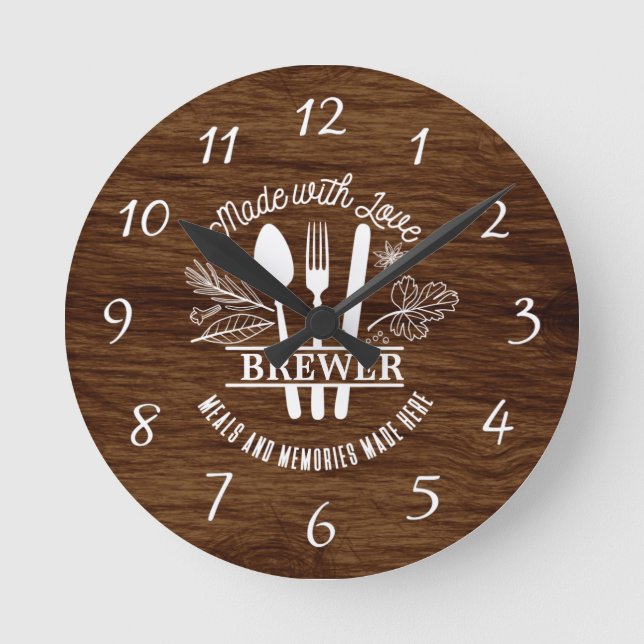 Horloge Ronde Made with Love Personalized Acrylic Wall Clock (Recto)