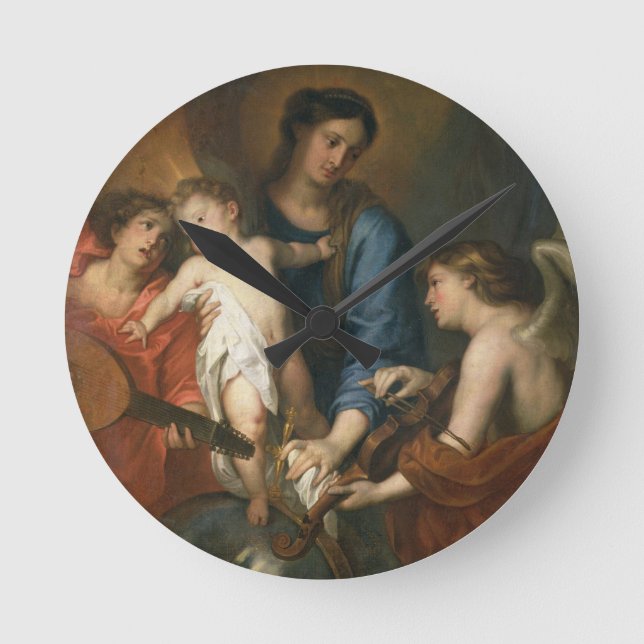 Horloge Ronde Madonna et l'enfant aux anges (Recto)