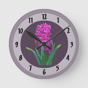Horloge Ronde Magenta Hyacinth