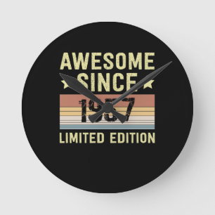 Horloge Ronde Magnifique Depuis 1957 Rétro 65 Anniversaire