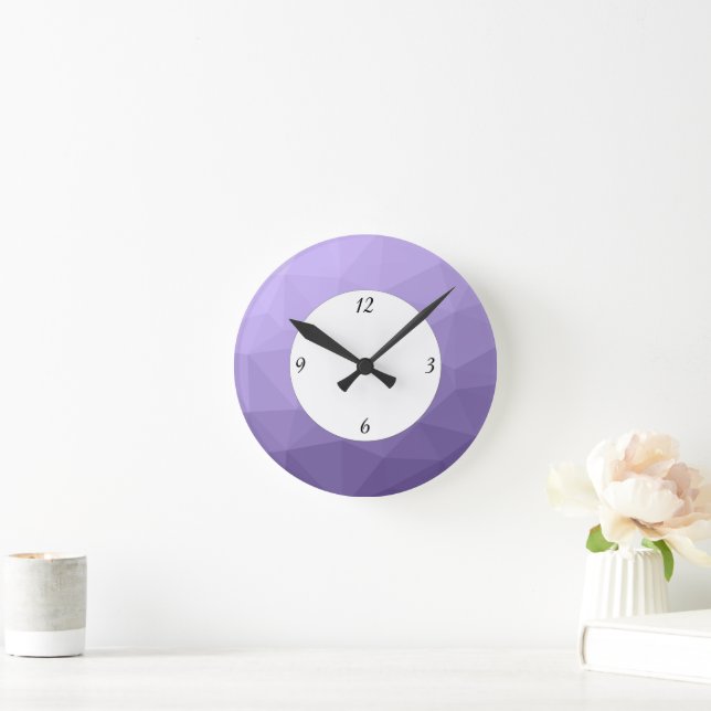 Horloge Ronde Maille géométrique violet ultra violet (Maison)