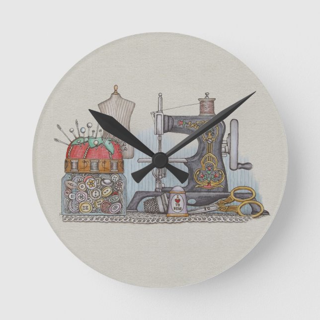 Horloge Ronde Main Powered Sewing (Recto)