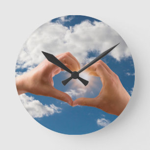 Horloge Ronde Mains d'amour