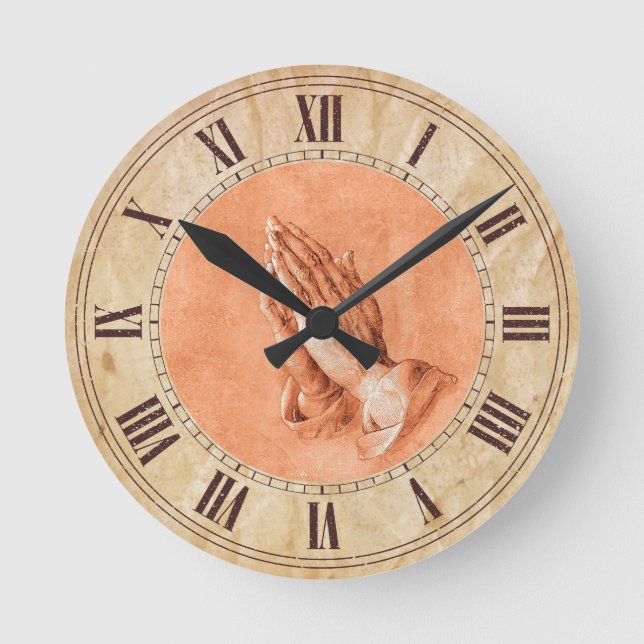 Horloge Ronde Mains de prière (Recto)