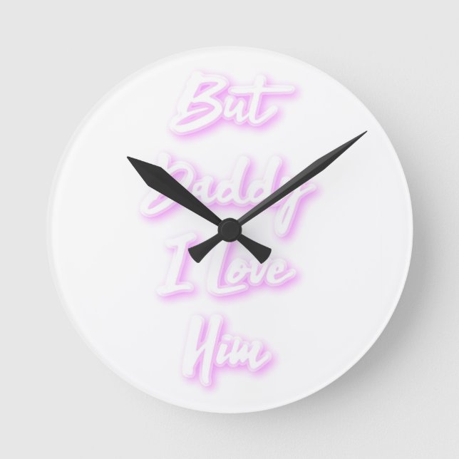 Horloge Ronde "Mais papa je l'aime" miroir compact (Recto)