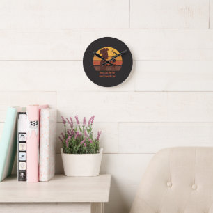 Horloge Ronde Maître Grill Personnalisé Papa Rétro Coucher de So
