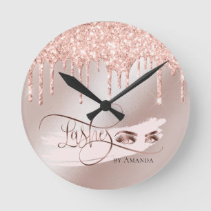 Horloge Ronde Makeup Eyebrow Eyes Lashes Rose Gold