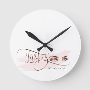 Horloge Ronde Makeup Eyebrow Eyes Lashes Rose Gold