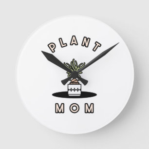 Horloge Ronde Maman plante