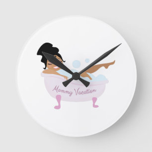 Horloge Ronde Maman Vacation
