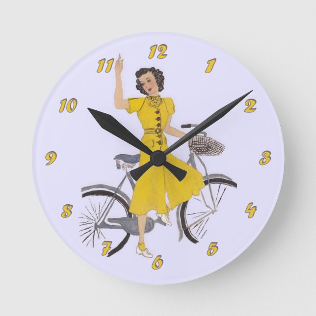 Horloge Ronde Maman's Bike Lady (Recto)