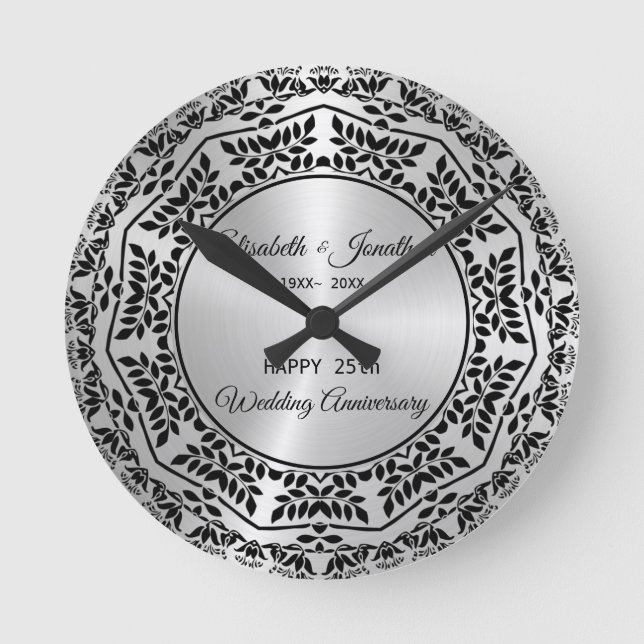 Horloge Ronde Mandala, 25e anniversaire des Feuilles noirs (Recto)