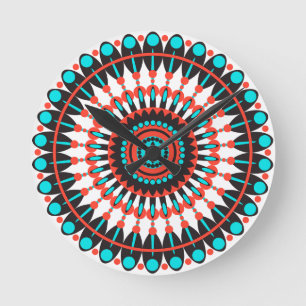Horloge Ronde Mandala amérindienne