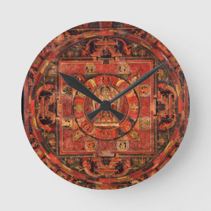 Horloge Ronde Mandala bouddhiste de la compassion