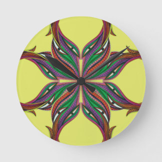 Horloge Ronde Mandala-croix psychédélique moderne