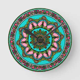 Horloge Ronde mandala d'éveil méditatif conscient